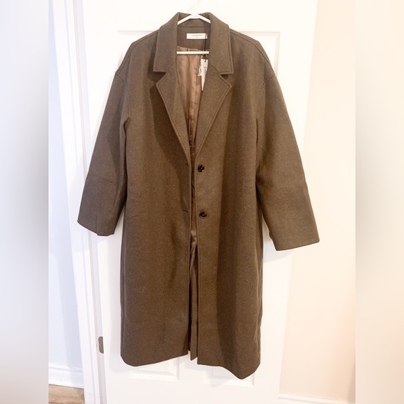Commense Oversized Brown Long  Coat - size XL - Picture 3 of 7